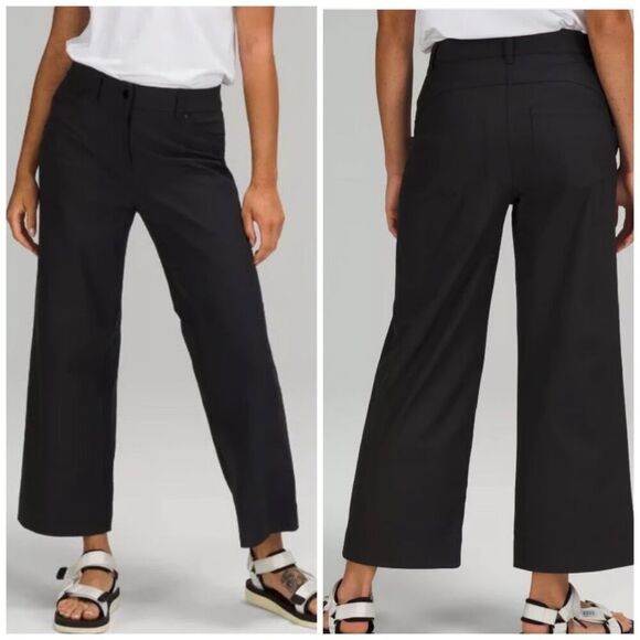Lululemon city sleek 5 pocket wide leg high rise 7/8 length pant black size 32 - Picture 1 of 7